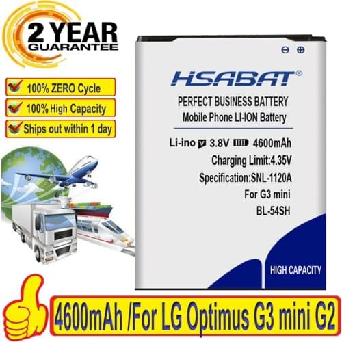 HSABAT BL-54SH 4600mAh Battery For LG Optimus G3 mini G2 D725 D722 D728 D729 D22 F300 L90 F7 F260 D410 D405N US780 F320 g3s min