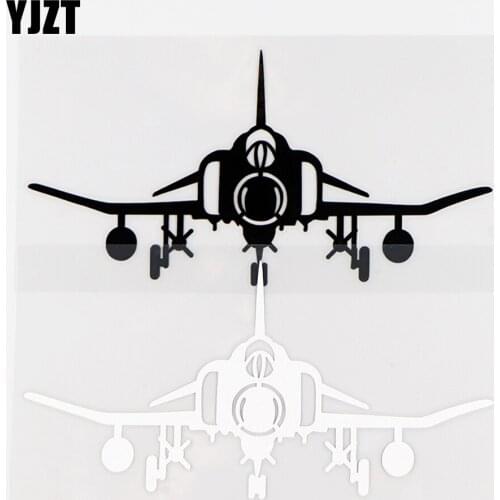 YJZT 16X8CM Personality Car Sticker Vinyl Decals Funny Airplane Car Window Decor Black / Silver 10A-0342