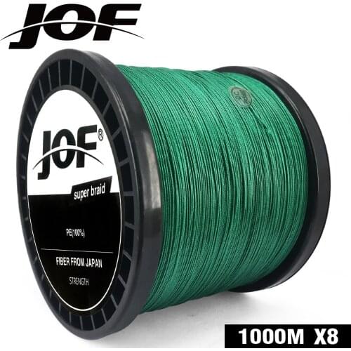 JOF Braided Fishing Line 8 Strands Green 100M 150M 300M 500M 1000M Saltwater Fishing Cord linha multifilamento 8 fio