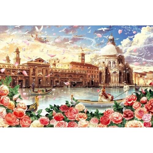 5D Diy round Diamond Painting Cross Stitch full Square Diamond Embroidery Venice city scenery picture for room Decor xh48