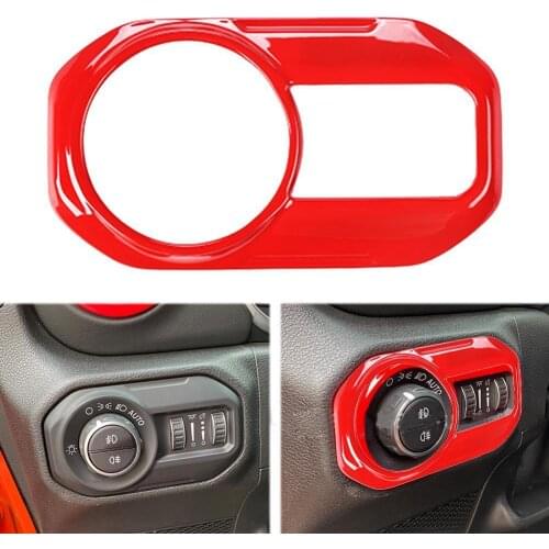 Car Headlight Switch Button Cover Decoration Interior Accessories for Jeep Wrangler JL / for Jeep Gladiator JT 2018-2020