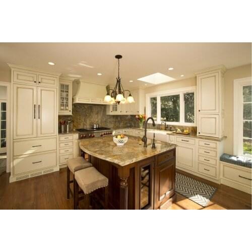 Kitchen cabinet traditional solid wood kitchen furniture armoires de cuisine kitchen island with storage S1606016