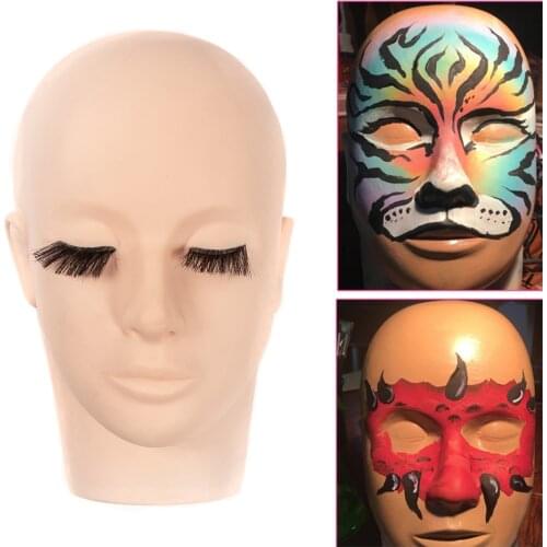 New Mannequin Flat Head Silicone Practice False Eyelash Extensions Makeup Model Massage Training Silicone Mannequin Model
