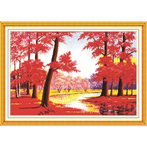 Opportunity Knocks cross stitch kit lanscape garden 14ct 11ct count printed canvas stitching embroidery DIY handmade needlework