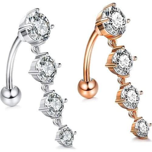 JUNLOWPY Belly Button Ring Set Surgical Steel Sexy Butterfly Belly Ring Pack Cute Navel Piercing Set Belly Ring Bulk Jewelry