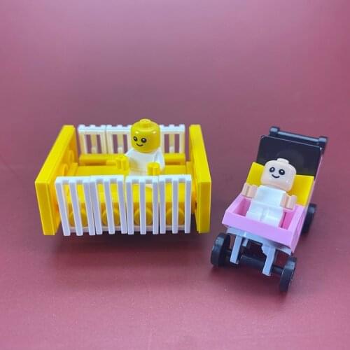 Set Sale MOC Bricks DIY building Block Baby / Infant with Baby carriage set Bottle cty668 Bricks toys for children Gifts