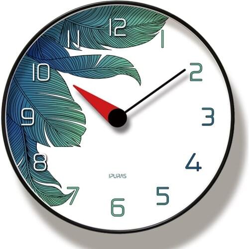 Leaf Design 3D Nordic Minimalist Wall Clock Art Clock Ornament Restaurant Cafe Shop Modern Design Home Decor