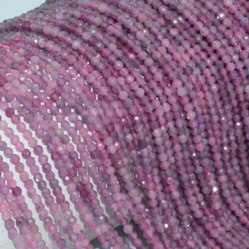 Natural Ruby From Myanmar Faceted Round Beads 2.5mm