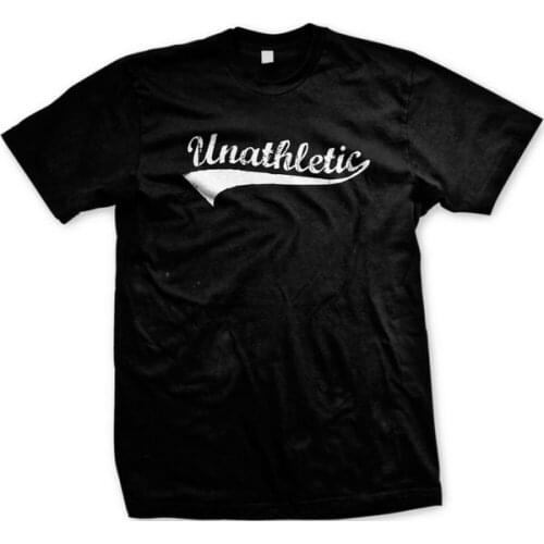 Unathletic Funny Humor Lazy Gag Gift Bad Sports Gamer Nerd Geek Mens T-shirt