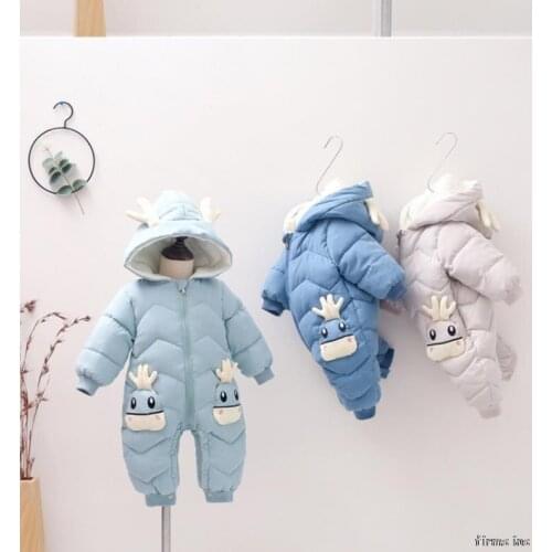 Newborn Clothes Baby Romper Winter Cartoon Cute Baby Girl Out Clothes Hug Clothes Infant Winter Clothes Climbing Clothes Robe