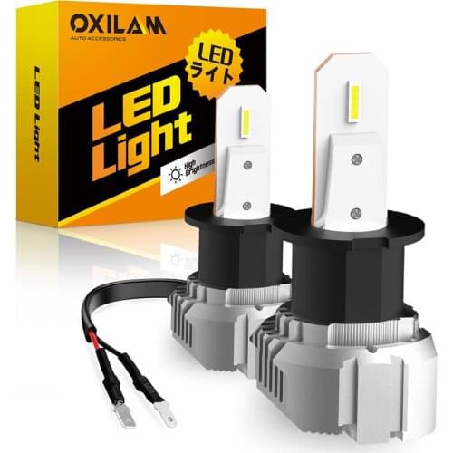 OXILAM 2Pcs 2000LM Canbus Error Free H3 LED Bulbs for Fog Lights Daytime Running Driving Lamp CSP Chip 6500K White 12V 2021 NEW