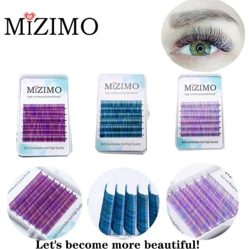 MIZIMO color mixed false eyelashes, extended eyelashes, cosmetic eyelashes, personal eyelashes, natural soft eyelashes, soft eye