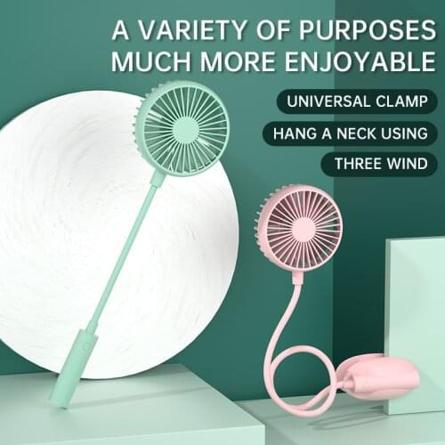 WS13 Hands-Free Neck Band Hanging USB Rechargeable Dual Fan Summer Portable Mini Air Cooler