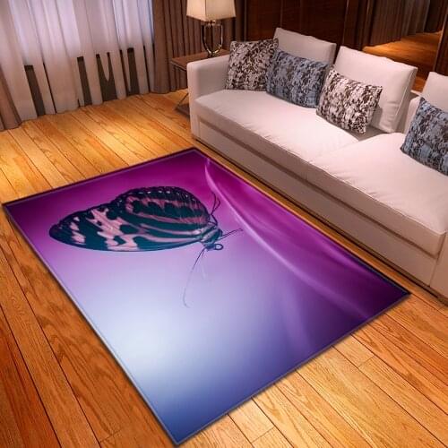 Pink Cartoon 3D Printed Carpets For Living Room Bedroom Decor carpet Colorful Butterfly Kids Play Area Rug Home Coffee Table Mat