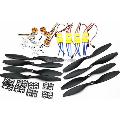 4set/lot Universal RC Quadcopter Part Kit 1045 Propeller(1pair) + HP 30A Brushless ESC + A2212 1000KV Outrunner Brushless Motor
