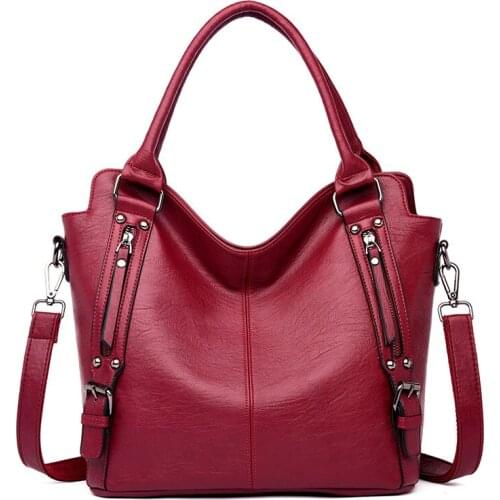 Vintage soft leather luxury handbags women bags Designer Large ladies hand tote bag shoulder crossbody bags for women 2020 sac