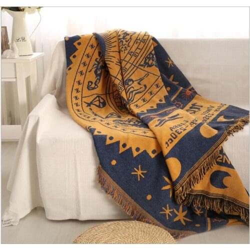 Constellation Knitted Sofa Towel Blanket Cover Blanket Living Room Bedroom Rug Soft Carpet Bedspread Tablecloth Chair Cushion
