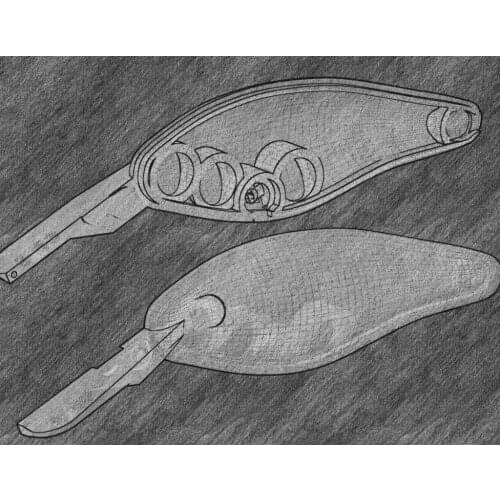 WLure 3D Fishing Lure Blank Crankbait C3 2 1/2 inch 65mm