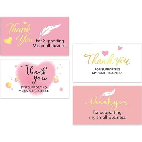 10-30pcs Thank You For Your Order Card Pink Thank You For Supporting Small Business Label Gift Decor Card Customizable Logo