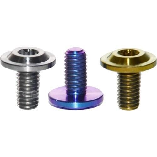 2pcs M6*12mm titanium alloy screw bolt TORX screws plum bossom socket bolts dish head Ti machine thread nail multicolor