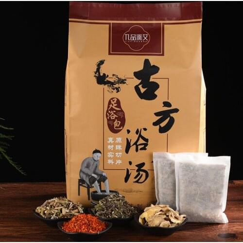 30g X 30 Bags Foot Spa Bath Powder Wormwood Ginger Saffron Foot Bath Bag Dehumidification Perspiration Improve Sleep Quality