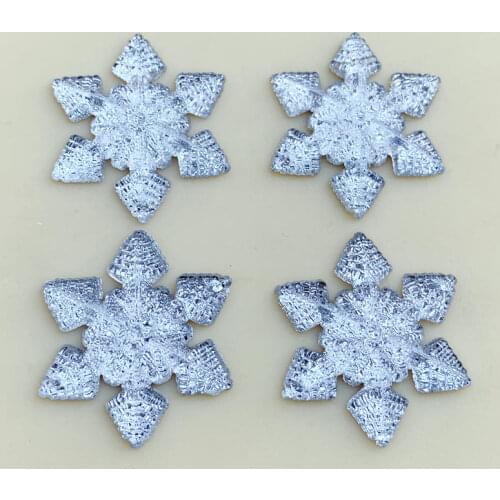 30mm Ice Snowflake Acrylic Crystal Flat Back Rhinestones 2Hole Sewing For Wedding Party Decoration 10pcs -B530