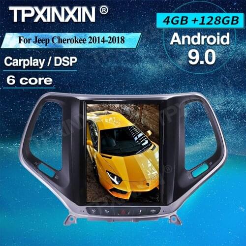 4+128G For Jeep Cherokee 2014-2018 Sliver Android Car GPS Navigation Stereo Headunit Multimedia Player Auto Radio Tape Recorder