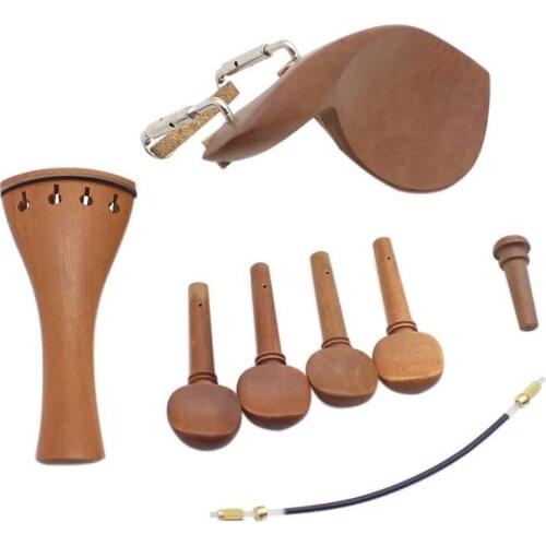 4/4 Violin Chin Rest Chinrest Jujube Wood with Tuning Peg Tailpiece Tailgut Endpin Violin Accessory Kit