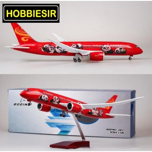 43CM 1/130 Boeing B787 Plane China Hainan Airline Aircraft Model Toy W Light&Wheel Diecast Plastic Resin Airplane Collection