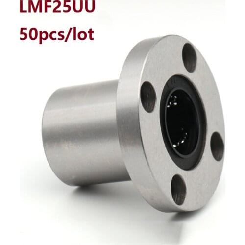 50pcs/lot LMF25UU LMF25 Flange Linear Bushing linear Bearing flange linear ball bearing for linear shaft CNC 3D printer