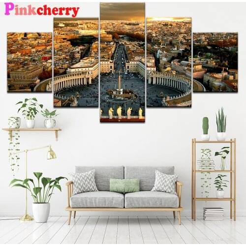 5d diy diamond painting Basilica di San Pietro in Vatican mosaic full square/round Diamond Embroidery 5 pcs Romantic room decor