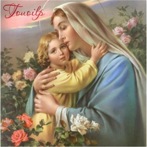 5D Diy Diamond Mosai Madonna And Child Religion 3D Diamond Painting Cross Stitch Kits Diamond Embroidery Home Decoration Virgin