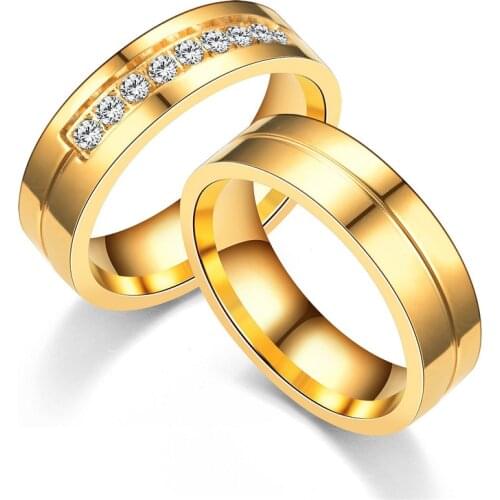 6mm Size 5.5-14 Stainless Steel Bands Ring for Women Men Jewelry Zircon Engagement Anel Anniversary Accessories