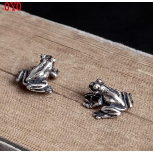 925 sterling silver vintage frog earrings