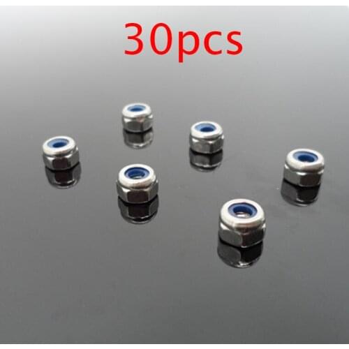 Free Shipping 30PCS M3/M4/M5 Nuts Self-tightening Screw Nuts Spare Parts For RC Boat/Car/Airplane Model