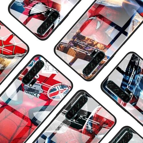 Spiderman Marvel for Honor 30 20 10 9X Pro Plus Lite 8X Huawei Y8P Y6P Y5P Y9 Y7 Y6 2019 Tempered Glass Phone Case