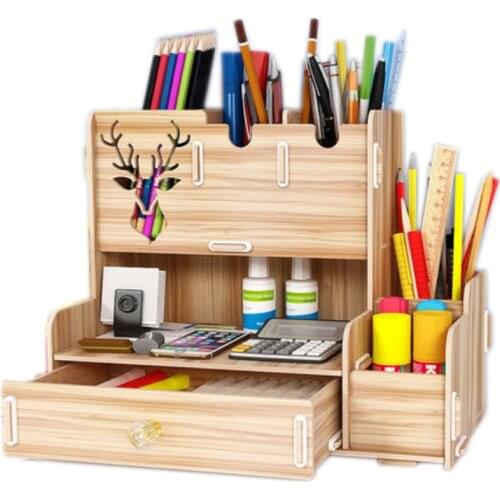 Ayane Creative Pen pencil holder Receiving Box Desktop Learning Penholder Office desk organizer storage rack supplies wood