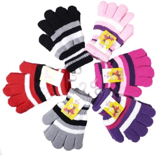1 Pair Children Girls Boys Kids Stretchy Mittens Knitted Gloves Winter Warmer 2021 New