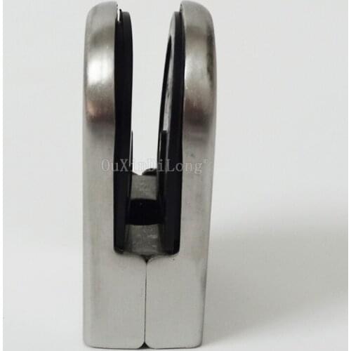 DHL Wholesale Large 100PCS 202 Stainless Steel Flat Round Holder Glass Clamp Bracket for Handrails Balustrade 10-12MM JF1764