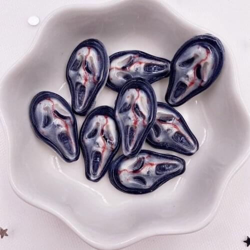 Resin Skull Flatback Cabochon Stone Figurines Appliques Home Decor Crafts 20pcs DIY Christmas Scrapbook OH591