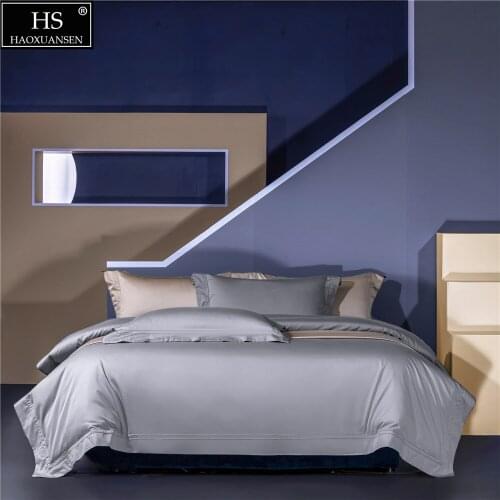 Galaxy Grey Pure Color Nordic Style Simple Fashion 4Pieces Bedding Sets Cotton Fabric Quilt Duvet Cover Bedsheet Pillowcase Gift