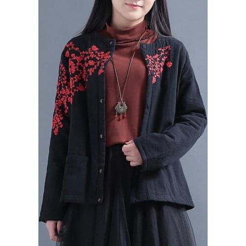 Cotton Chinese Style Clothing Women Jackets 2020 Autumn Winter Quilted Tang Suit Cheongsam Top Warm Retro Outwear Jacket 11897