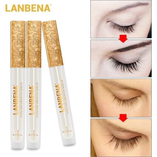 LANBENA Eyelash Growth Essence Serum Eyelash Enhancer Longer Fuller Thicker Lashes Eyelashes and Eyebrows Enhancer Eye Care 3pcs