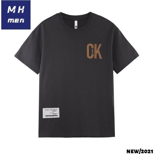 MH mens 2021 summer new foam letter youth clothes loose quality compassionate mens Short Sleeve T-Shirt
