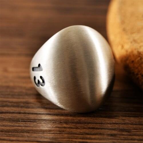 Real S925 Sterling Silver Court Retro Smooth Frosting 1314 Mens Ring Exquisite Commemorative Party Jewelry