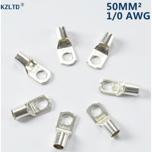 Lot of 20 Tinned Copper Lug Terminals Compression Connector Type 50mm 1/0 AWG M10 Stud SC50-10