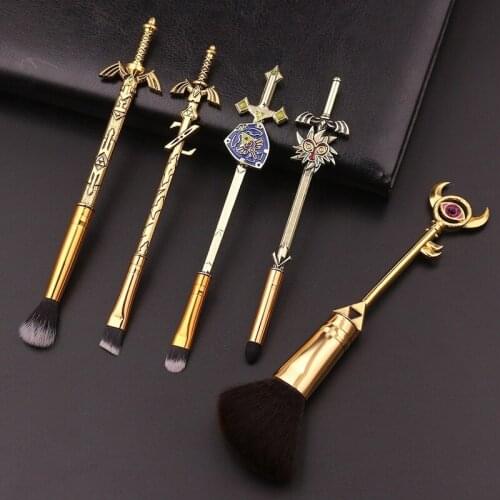 Fancy 5pcs Weapon Theme Cosmetics Beauty Tool Makeup Brushes Powder Foundation Shadow Blush Black Soft Hair Highlighter Brush