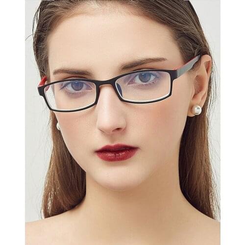 Myopia Reading Glasses 100-400 Degrees Manufacturers Wholesale Retro Student Frame Plastic Imitation Steel Protect Eyes