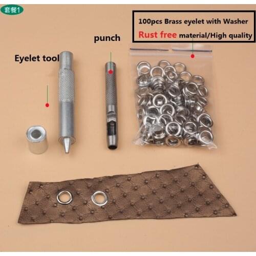 One tool + 100 Sets 1/2" 12mm Silver Gold Brass made Grommet Eyelets Canvas Clothes Leather Self Backing Color Choice Free ship