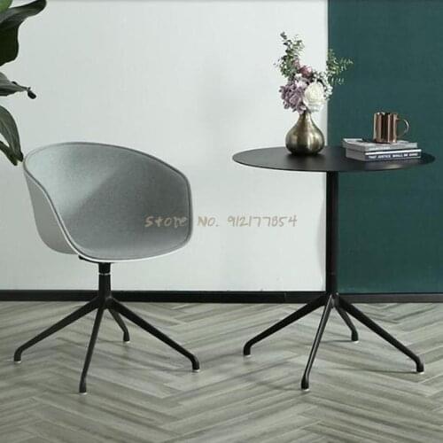 Office turn wheelchair home modern creative Nordic backrest desk simple rotating soft conference chair white computer chair